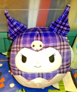 Squishmallows Sanrio Hello Kitty Plaid Collection Kuromi 8" Purple Plaid NWT - Picture 1 of 2