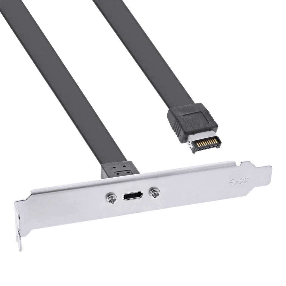 InLine® PCI Slotblende, USB-C zu USB 3.2 Frontpanel Key-A intern, 0,3m - Bild 1 von 1