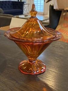 Vintage Tiffin Amberina Covered Candy Dish Glass - Picture 1 of 5