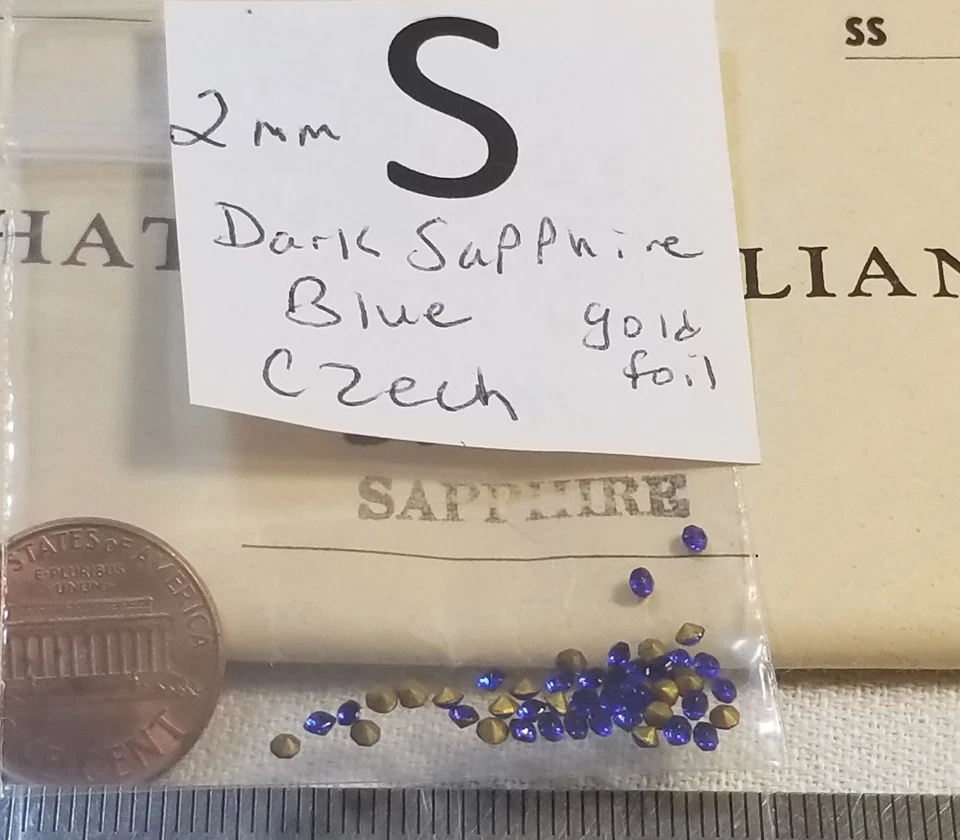 Vtg Crystal Glass Tiny 2mm Czech France + Rhinestone Pointed Jewelry Repair 2002 - Image 1 of 1