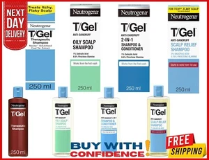 Neutrogena T/Gel Anti-Dandruff Shampoos 250ml – Oily, Dry, Itchy Scalp Care - Picture 1 of 37