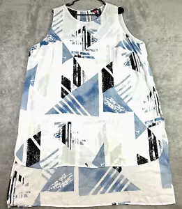 Vince Camuto 3X Sleeveless Geometric Flow High-Low Shift Dress Lightweight Beach - Picture 1 of 10