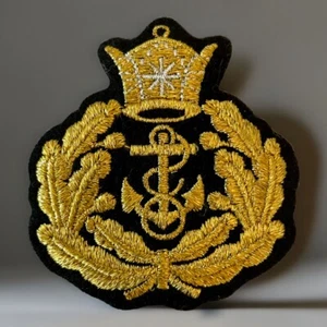 ROYAL MARINE Patch Metallic Gold/Black w Crown & Anchor 3” Embroidered NEW - Picture 1 of 5