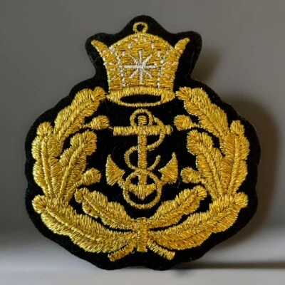 ROYAL MARINE Patch Metallic Gold/Black w Crown & Anchor  3” Embroidered NEW - Image 1 of 4