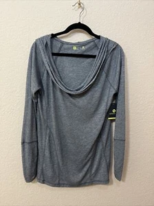 NWT Xersion Gray Long Sleeve Athletic Cowl Neck Hoodie XL Stretch UV Protection - Picture 1 of 8