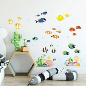Calcomanías de pared extraíbles para guardería Decowall DS-8035 peces arrecife de coral niños - Imagen 1 de 5