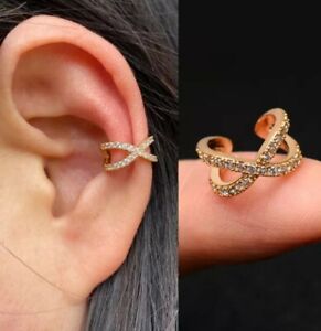 Rhinestone ear Cuff pin wrap clip No piercing Trendy Cuff earring(s) earring 1pc