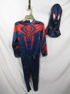 Spiderman Boys Costume Medium Blue Jumpsuit Mask Across Spider Verse Padded Red - Picture 1 of 11