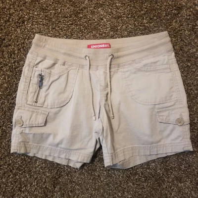UNIONBAY Kahki Elastic Drawstring Cargo Shorts - Womens Size XS (27" Waist) - Image 1 of 4