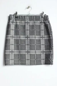 Select Womens Stretch Checked Mini Skirt - Grey - Size 10 (VQ7) - Picture 1 of 3