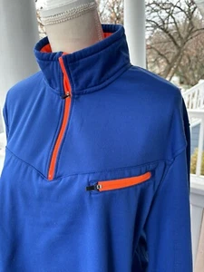 FILA SPORT Womens Blue Jacket Zip Pullover Running Athletic Orange Shirt -Size L - Picture 1 of 8