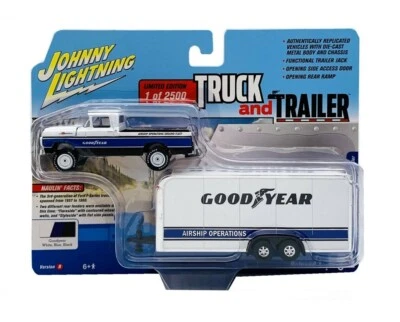 1959 FORD F-250 WITH CAR ENCLOSED CAR TRAILER GOODYEAR #03979 DIECAST SCALE 1/64 - image 1 of 4