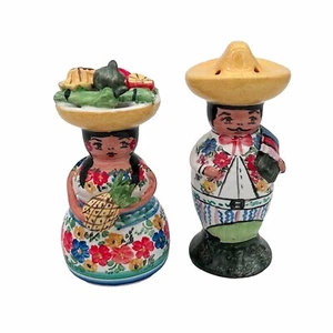 Santa María Cuernavaca Arte Popular Mexicano Hombre y Mujer Salero y Pimienta - Imagen 1 de 10