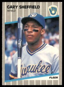 1989 Fleer Gary Sheffield Rookie Milwaukee Brewers #196