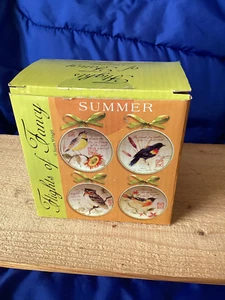 Flights of Fancy Summer Susan Winget Set of 4 4 inch Decorative Plates Pre-owned - Picture 1 of 12