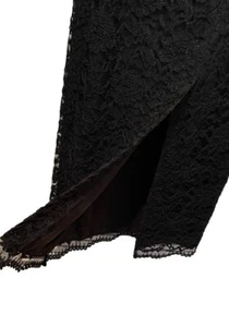 VTG Cachet Skirt Women 7/8 Bari Protas Black Lace Evening Halloween Witchy Goth - Picture 1 of 6