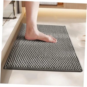 Bathroom Rug - Soft and Absorbent Chenille with Rubber Backing, Quick-Dry Mat - Picture 1 of 7