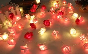 CCINEE 9.8Ft Pink LED Rose Flower String Lights,30 Fairy - Picture 1 of 7
