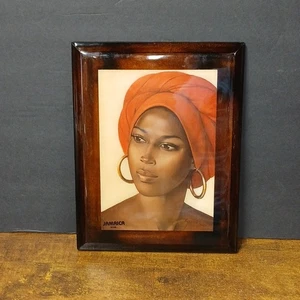 Vintage Jamaica Beautiful Woman 7.25x9.25" Wooden Plaque Art - Picture 1 of 6