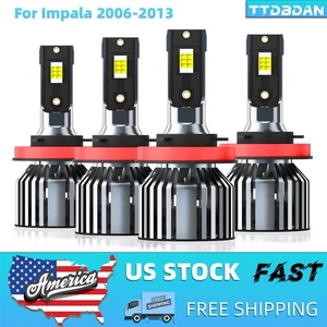 For Chevrolet Impala 2006-2013 LED Headlight Bulbs Kit High+Low Beam 6000K - Picture 1 of 12