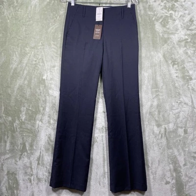 J.Crew Classic Trouser Women's Sz 0 Navy Italian Wool Pinstripe Favorite-Fit NEW - Image 1 of 4