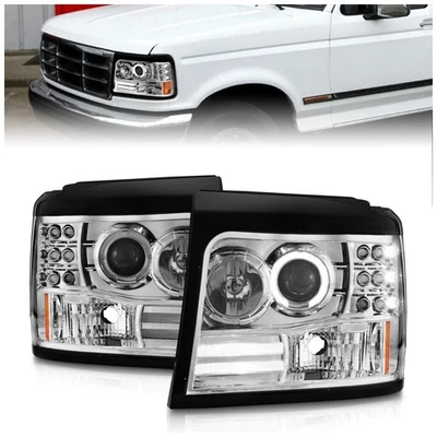Faro cromado izquierdo y derecho Anzo 111183 para Ford F-150 1992-1996 Foto 1 de 4