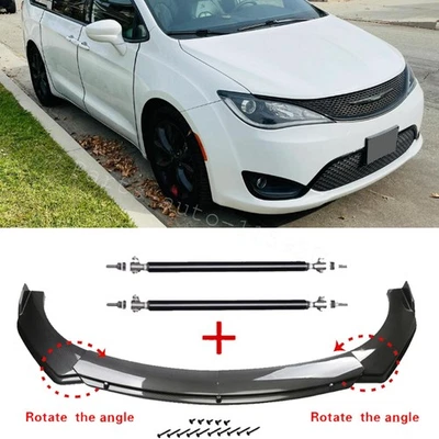 Carbon Fiber Style Front Bumper Lip Spoiler &Strut Rods For Chrysler Pacifica Foto 1 de 4