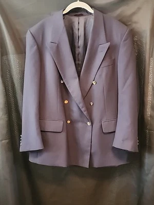 Savile Row Macys Suit Jacket Blazer Blue Double-Breasted Notch Lapel Men's 44R - Image 1 of 4