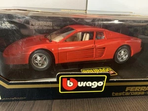 BURAGO 1984 FERRARI TESTAROSSA RED 1:18 SCALE DIECAST CAR OPEN BOX - Picture 1 of 6