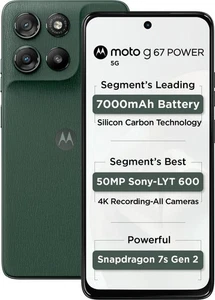 Moto g67 power 5G (Pantone Cilantro, 128 GB 8 GB RAM) 7s Gen 2 versione globale. - Foto 1 di 8