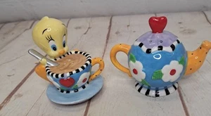 Warner Brothers Tweety's Tea Party Salz & Pfefferstreuer 1999 Vintage Neu im Karton! - Bild 1 von 6