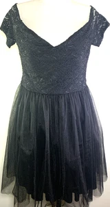 Kimcine Curve schwarz Spitze Top voller Tüll Rock Cocktail Party Kleid Gr. L/XL - Bild 1 von 3