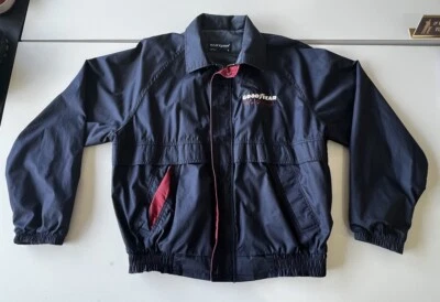 Vintage Swingster Goodyear Racing Jacket Mens L Embroidered Full Zip Made In USA - Image 1 of 4
