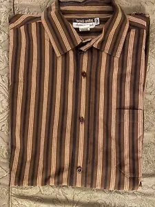 Ecko Unltd Men Short Sleeve Button Front Striped Shirt Cotton Size XL - Picture 1 of 4