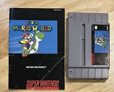 Super Nintendo SNES Super Mario World With Manual Tested Working