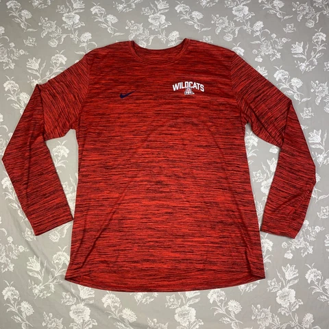 Arizona Wildcats Shirt Men Size XL Nike Dri Fit Red Heather Long Sleeve Cover