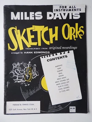 Miles Davis - Sketch Orks from Original Recordings for all instruments 1958 RARE - Image 1 of 4