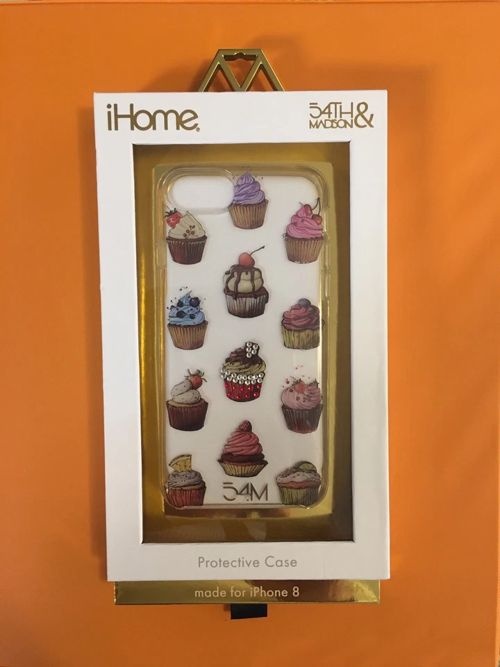 Funda protectora transparente para teléfono celular ihome Apple iPhone 8 Cupcake nueva en paquete Foto 1 de 2