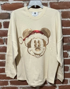 NWT Adult Medium Disney Sequined Disney World Holiday Spirit Jersey Santa Mickey - Picture 1 of 7