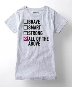 Live And Tell Girls Size 6  7 8 Grey Graphic Tee Brave Smart Strong WORN ONCE - Picture 1 of 5