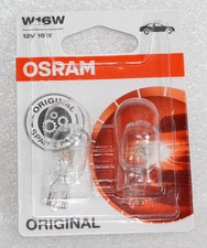 OSRAM W16W Original Glass Wedge Bulb Tail and Brake Light Bulb Pack of 2