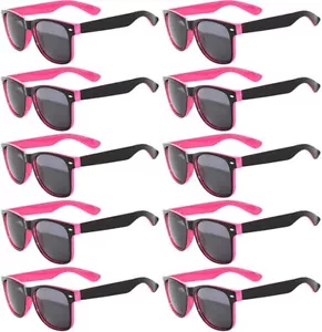 Custodia 10 paia di occhiali da sole bicolore vintage retrò all'ingrosso lenti fumè rosa - Foto 1 di 3