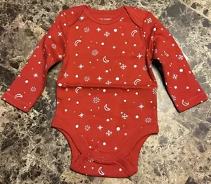 3-6M - Red - Unisex Long-Sleeve Printed Bodysuit for Baby - Picture 1 of 2