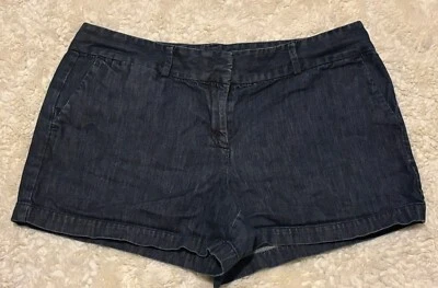 Women’s Ann Taylor Loft Denim Shorts 3.5” Inseam Size 12 Dark Wash - Image 1 of 3