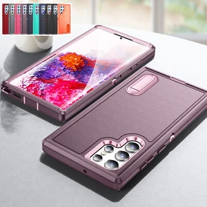 For Samsung Galaxy S25 Ultra/S24/S23 FE/S22 Shockproof Armor Rubber Stand Case - Picture 1 of 102