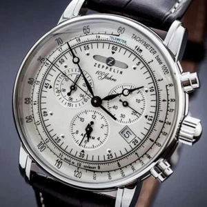 Herren Lederband Mode Luxus Zeppelin Luftschiff Business Freizeit Männer Uhren - Bild 1 von 16