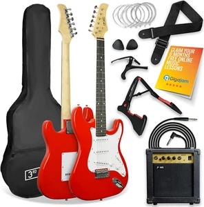 XF Full Size 4/4 Electric Guitar Ultimate Kit with 10W Amp, Cable, Stand, Gig Ba - Picture 1 of 14