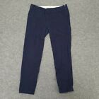 J.CREW Pants Slacks Womens Size 0 Chino Stretch Solid Straight Blue Cotton Blend