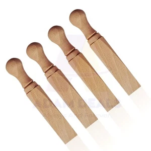 4X Wooden Door Wedge Beech Wood Door Stopper Jammer Door Stopper - Picture 1 of 8