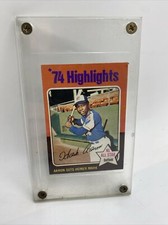 1975 topps baseball hank aaron 1 Mini. Beautiful Condition Encased All Star Sb